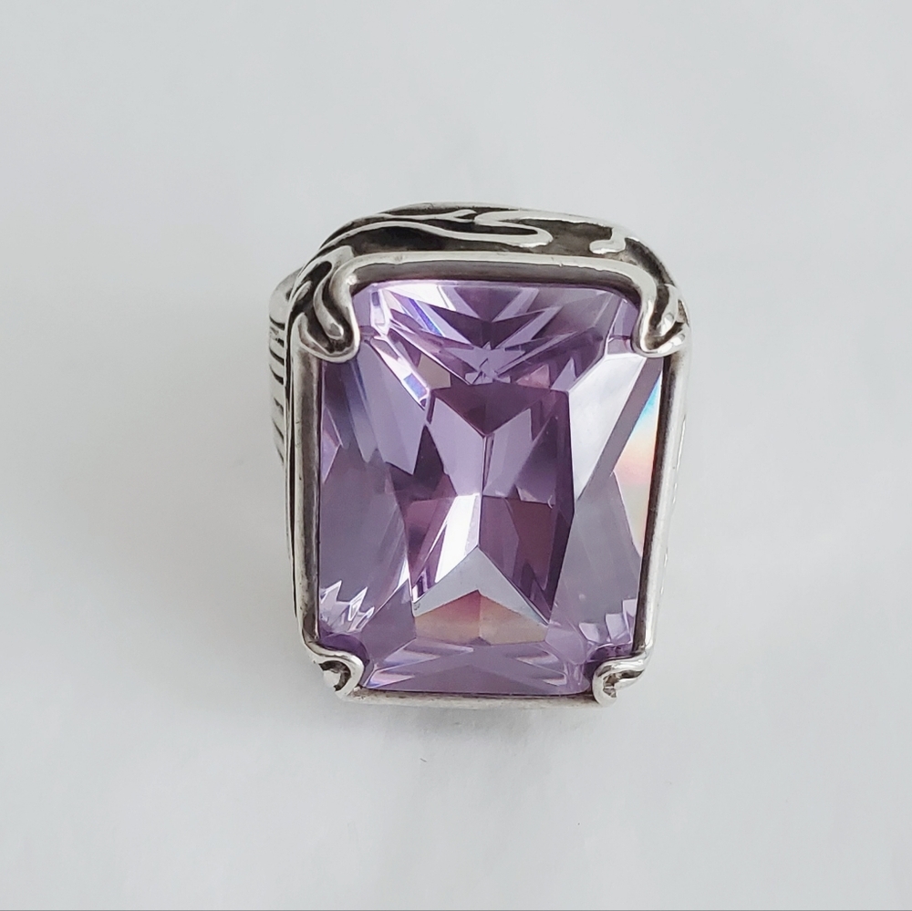 Silpada Lavender Cubic Zirconia Sterling Silver Purple Ring Size 8 R2001 Retired